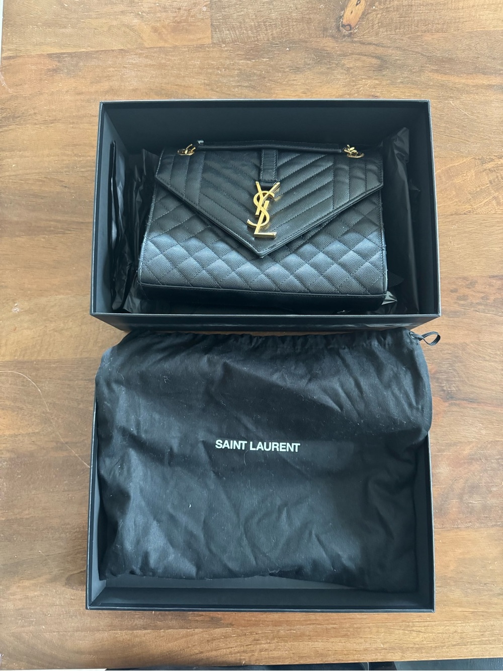 Grain De Poudre Textured Mixed Matelasse Triquilt Medium Monogram Satchel Black - Picture 2 of 10